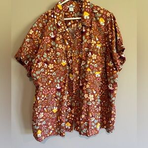 Women’s plus Artisan Hemp Untuck Camp Shirt 3X.